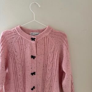 Little Mountain Pink & Black Bow Cable Knit Sweater